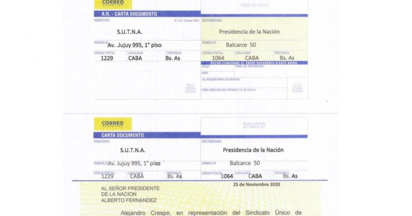 El sindicato del neumático le pide por carta documento a Fernández que no descuente Ganancias del aguinaldo y vacaciones